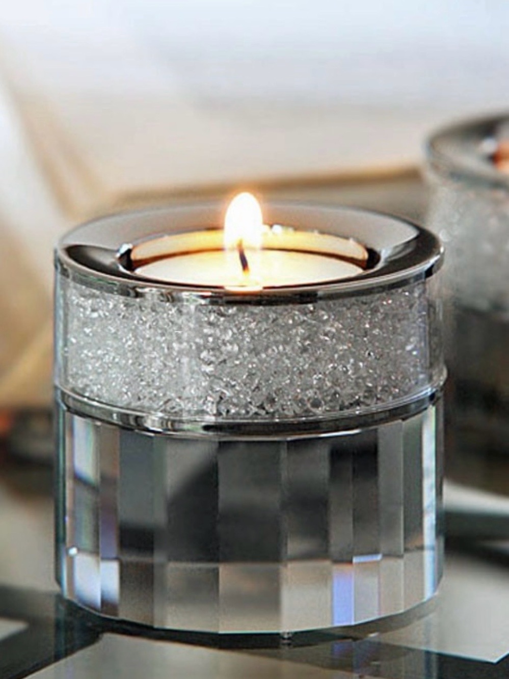 Two Swarovski Crystalline Tea Light Candle Holder